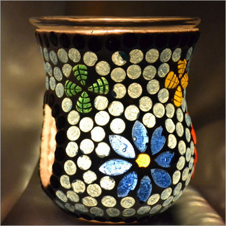 GLASS MOSAIC CANDLE AROMA OIL BURNER