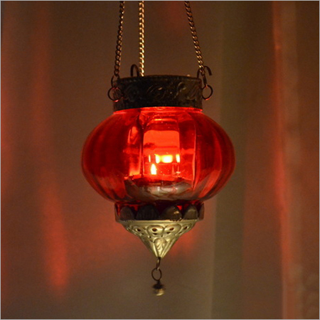 Colorful Glass T Light Candle Hanging