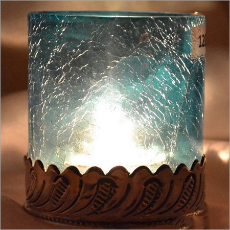 CRACK SMALL T LIGHT CANDLE HOLDER