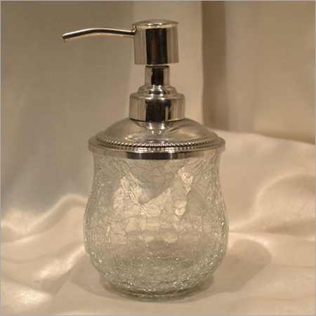 Round Creak Glass Clear Bathroom Soap Dispenser