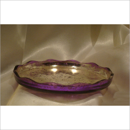 Purple Silver Glass Plate