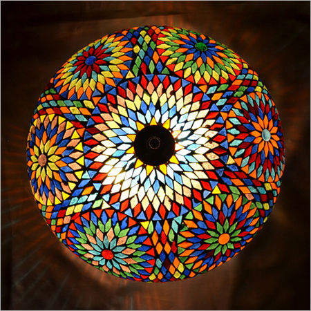 Multicolor Glass Mosaic Ceiling Light