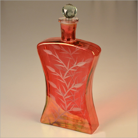 Red Glass Perfume Bottle Decanter Unique Shapes