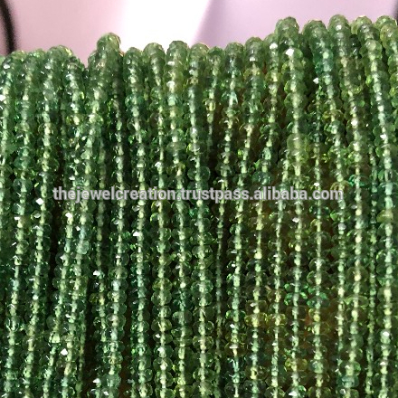 Green Apatite Faceted Rondelle Gemstone Beads for Jewelry Making