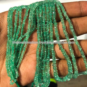 Natural Zambian Emerald Stone Shaded Faceted Rondelle Gemstone Beads Natural Zambian Emerald Stone Shaded Faceted Rondelle Gemstone Beads