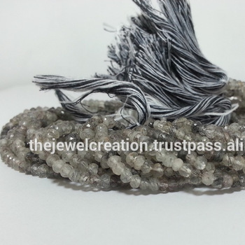 Black Rutile Rondelle Bead Wholesale Beads for Jewelry Making