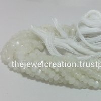 AAA White Moonstone Faceted Rondelle Beads