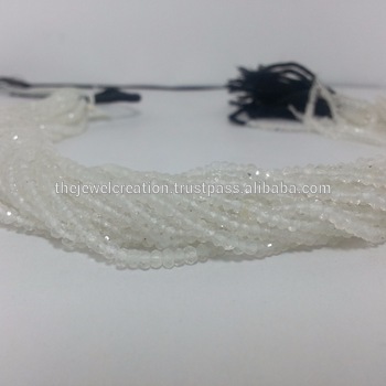 Natural Crystal Quartz Faceted Rondelle Bead 3mm