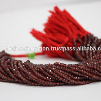 Natural Mozambique Garnet Faceted Rondelle Beads Red