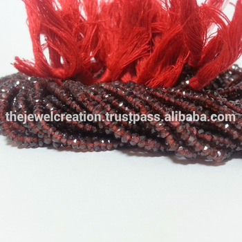 Natural Red Garnet Stone Faceted Beads