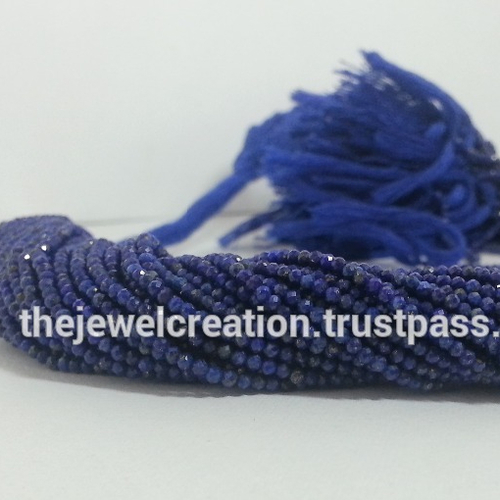 Natural Lapis Lazuli Stone Micro Faceted Beads Blue