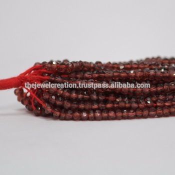 Natural Red Garnet Stone Faceted Beads Mozambique Place Of Origin: India