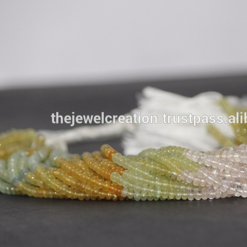 Natural Multi Beryl Plain Rondelle Gemstone Beads