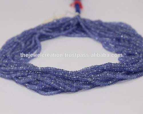 Natural Tanzanite Faceted Rondelle Beads For Jewelry Making