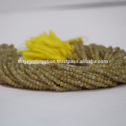 Natural 4mm Golden Rutile Faceted Beads Rutiliated Gemstone Beads