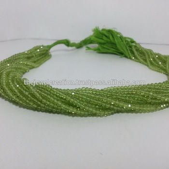 Green Natural Peridot Stone Rondelle Beads Gemstone Bead