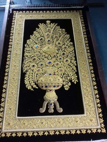 Zardozi Embroidery Jewel carpet flower