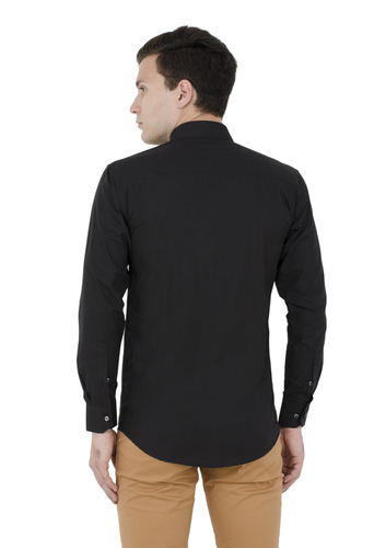 Cotton Black Solid Formal Shirt