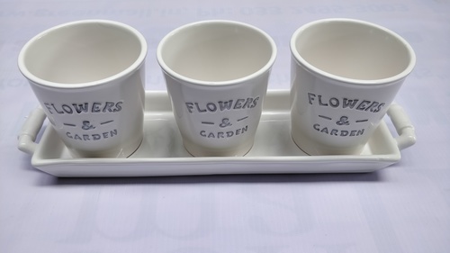 White Ceramic Flower Pots