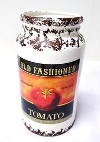 Ceramic Jar - 22 Cm X 10 Cm | Orange & White, Easy To Clean, Eco-friendly, Indian Style, Modern Arts, Casting Technique