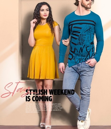 Mens Round Neck T Shirts - Cotton, [L, M, XL] | Colors: Blue, White, Black, Grey, Yellow, Red, Sky Blue, Green, Long Sleeve, O-Neck, Printed