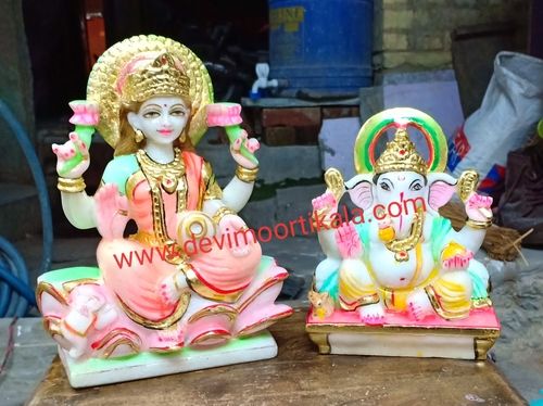 Marble Ganesh Laxmi Statue - Regional Style: Indian