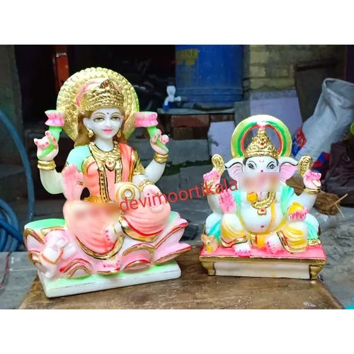 Marble Ganesh Laxmi Statue - Feature: Durable