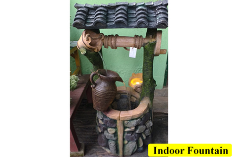 Indoor Fountain - Multicolor Plastic & Stone, 139 cm x 76 cm | Copper Nozzle, Aluminum Pump, 230 Volt Voltage