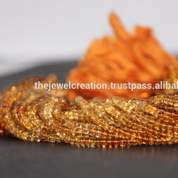 Natural AAA Citrine Gemstone Shaded Smooth Rondelle Beads
