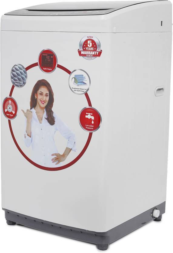 Intex 6.5 kg Fully Automatic Top Load Washing Machine Black