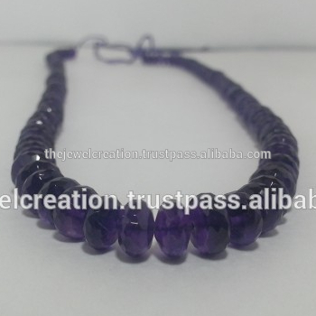 Natural African Amethyst Gemstone Faceted Rondelle Loose Beads