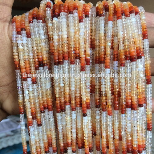 5mm Natural Mexican Fire Opal Faceted Rondelle Wholesale Beads