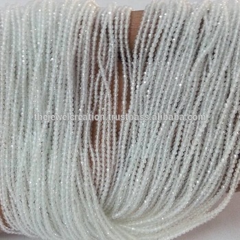 2mm Natural White Topaz Gemstone Faceted Round Beads
