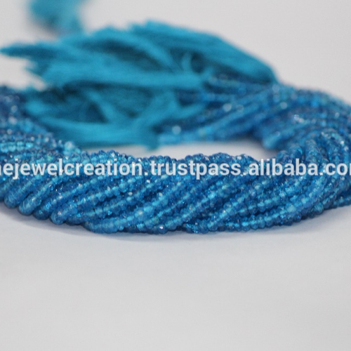 Natural Swiss Blue Topaz Gemstone Faceted Rondelle Beads