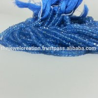 Stone Natural Blue Topaz Gemstone Faceted Rondelle Loose Beads