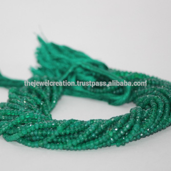 Natural AAA Green Onyx Gemstone Faceted Rondelle Beads Wholesale