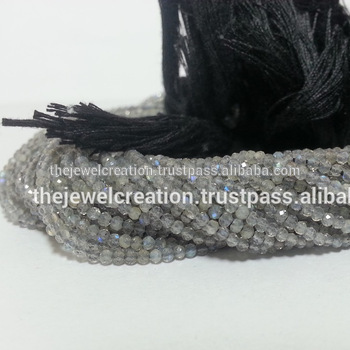 2mm Natural Labradorite Gemstone Faceted Rondelle Loose Beads