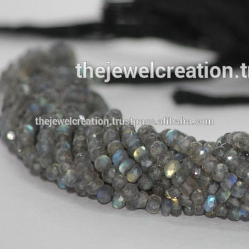 Natural AAA Labradorite Gemstone Faceted Rondelle Beads Strand