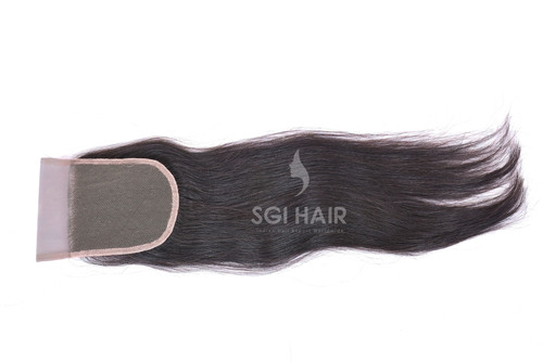 Temple Hair Lace Closures - 100% Human Hair Material, Length 12-22 inch, Natural Black Color, Full Hand Tied | Washable, Remy Hair Texture