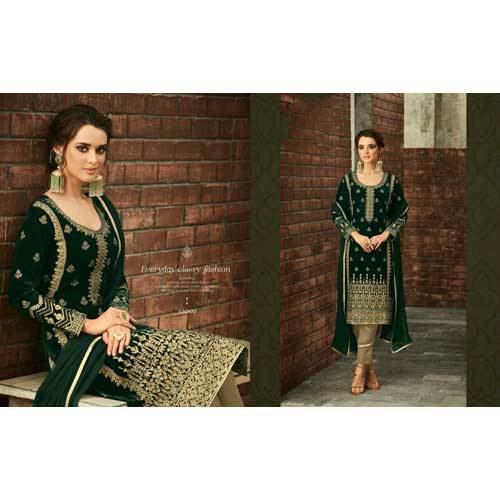 Ladies Embroidered Straight Suit
