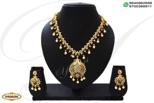 Golden Cz Fancy Necklace