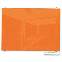 Orange Magnetic Glass Board