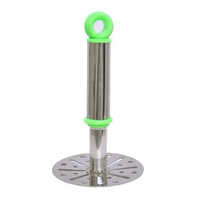 Stainless Steel Potato Masher - Stainless Steel, Sleek Design, Sea Green Handle | Ergonomic Grip, Easy To Clean, Suitable For Home & Hotel