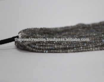 Natural Labradorite Gemstone Faceted Rondelle Loose Beads