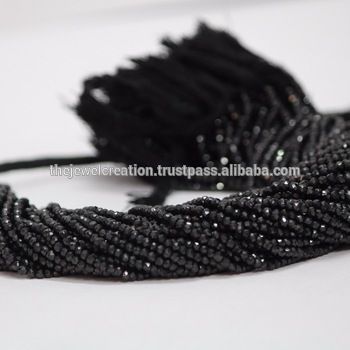 4mm Natural Black Spinel Gemstone Faceted Rondelle Beads