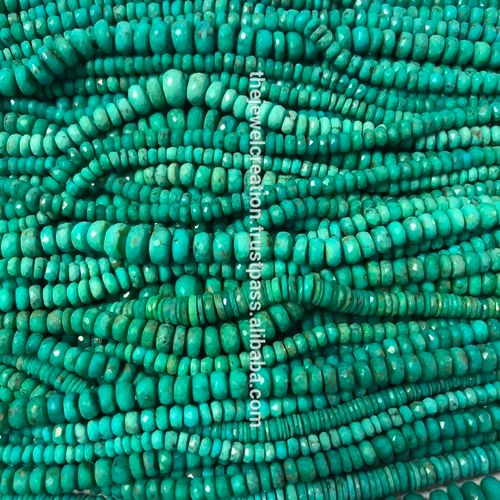 Natural Real Turquoise Faceted Rondelle Beads Strands Lot 4mm