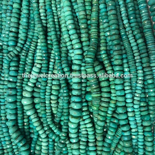 Natural Real Turquoise Faceted Rondelle Beads Strands Lot 4mm