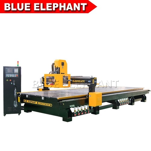 CNC Router - 2000*6000*300mm Table Size, 9kW Italy HSD ATC Air Cooling Spindle, Japan Yaskawa Servo Motor, Carousel Tool Magazine with 8 ISO 30 Holders, Taiwan Syntec 6MB Control System