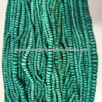 Green 3mm  Real Arizona Turquoise Faceted Rondelle Beads