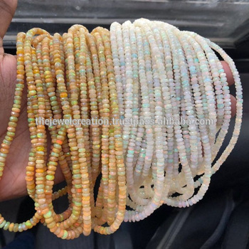 Natural Ethiopian Welo Opal Faceted Rondelle Beads
